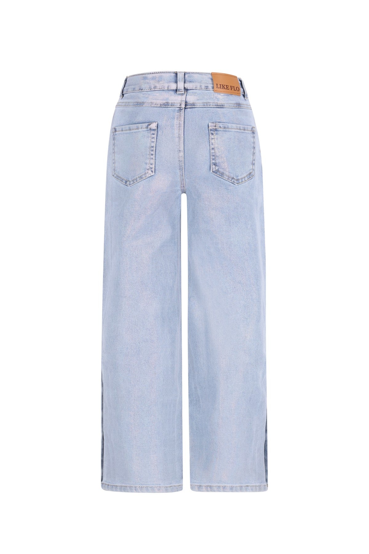 Fieke straight leg denim pants with button details