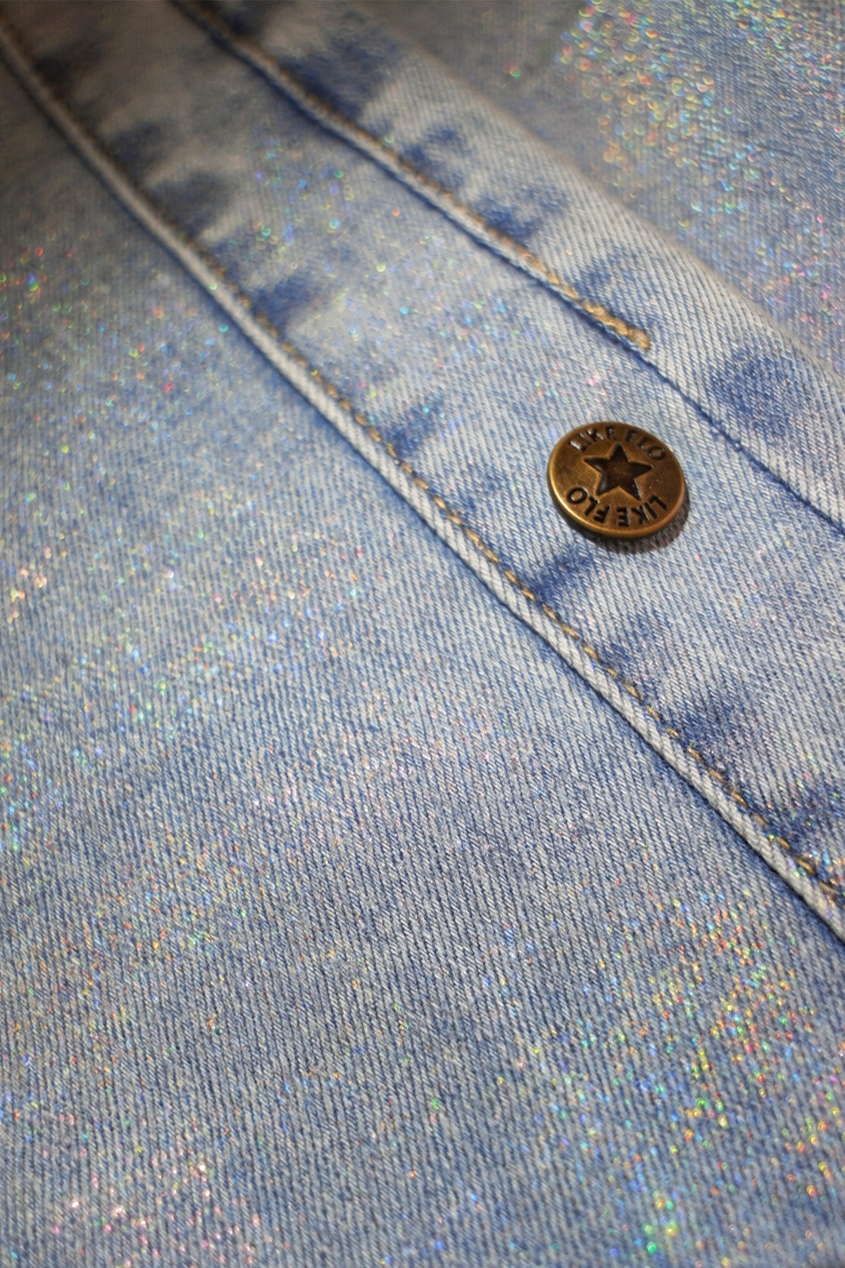 Fieke straight leg denim pants with button details