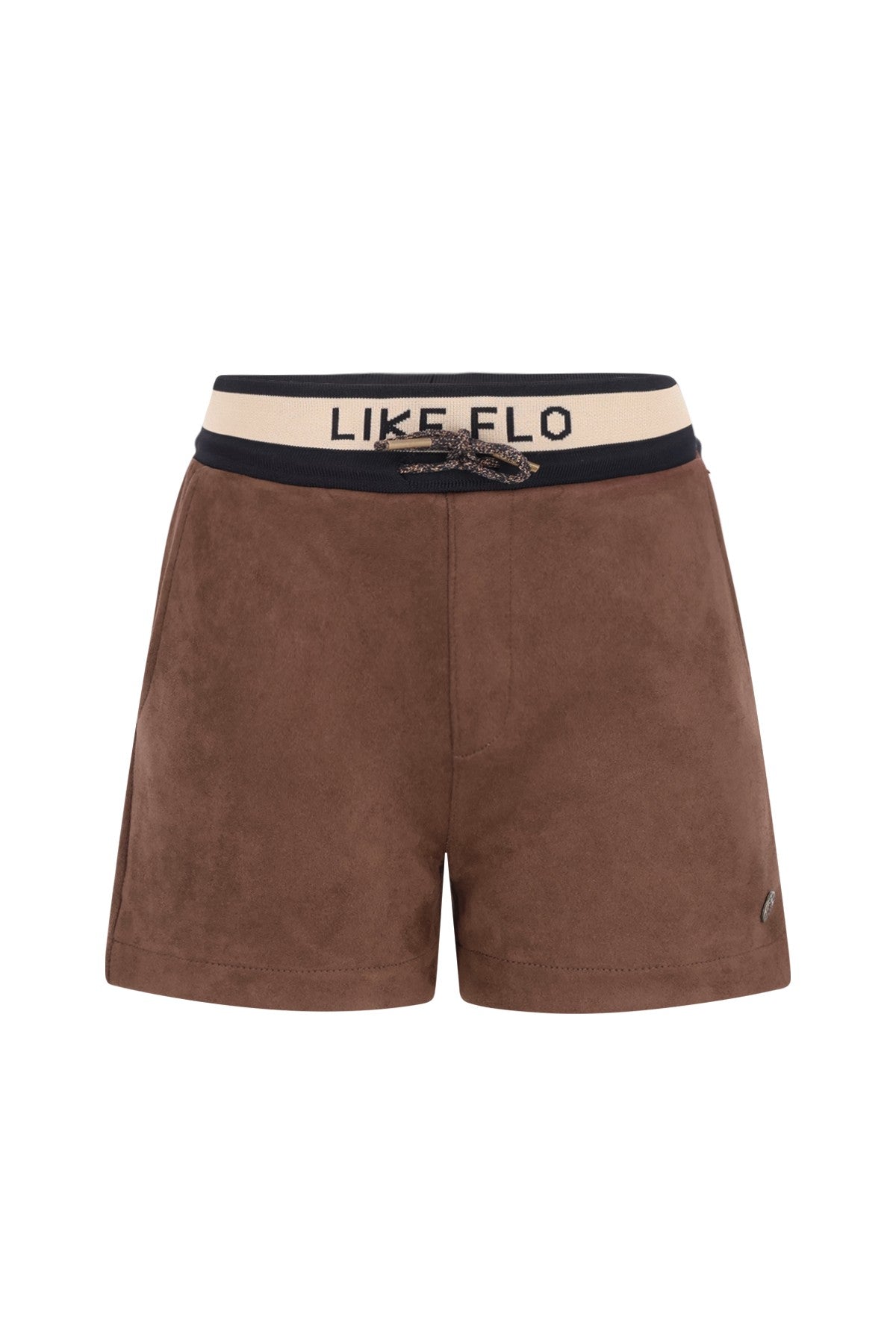 Faylinn faux leather short with fancy jacquard rib WB