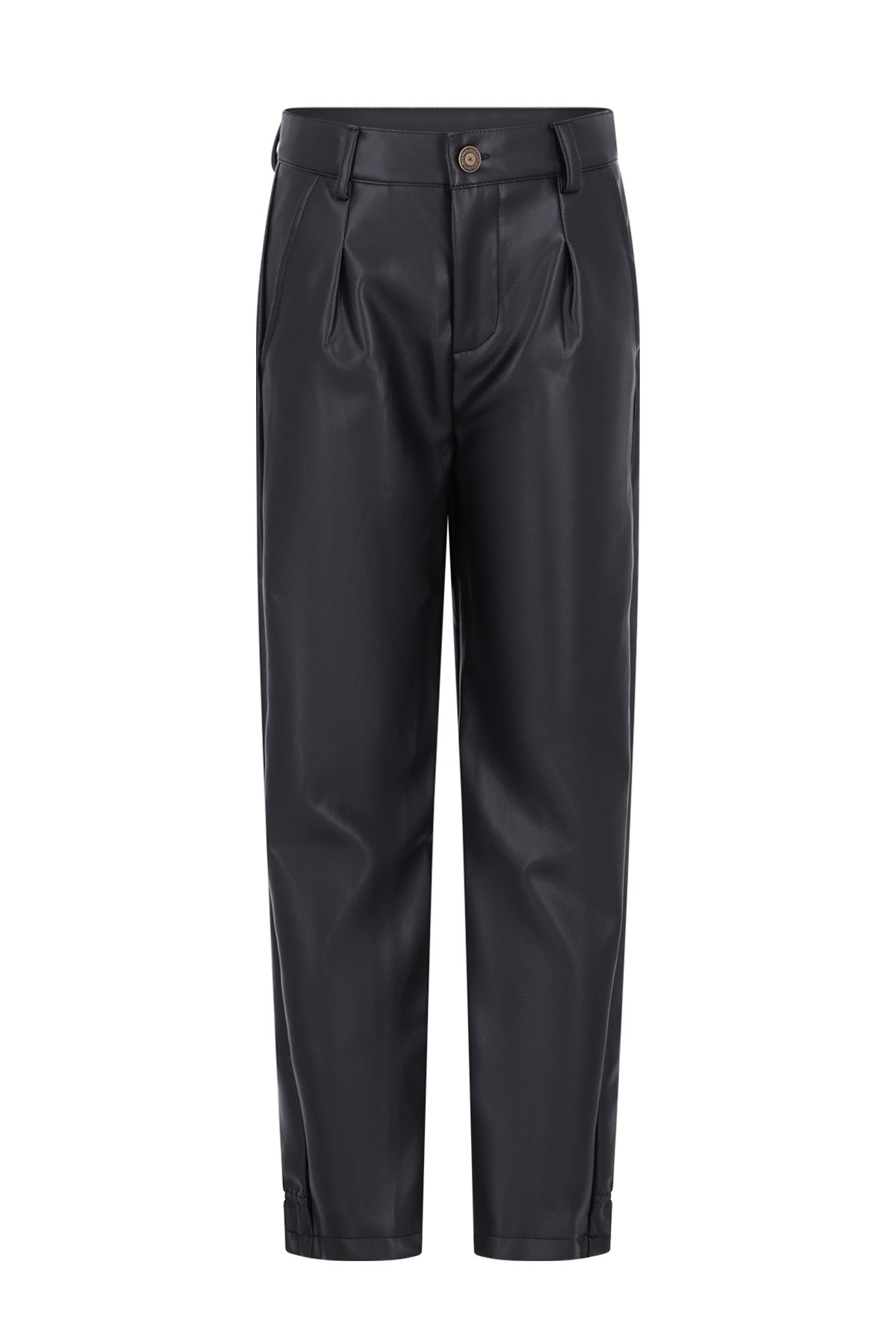 Feyza faux leather pants with elastic detail