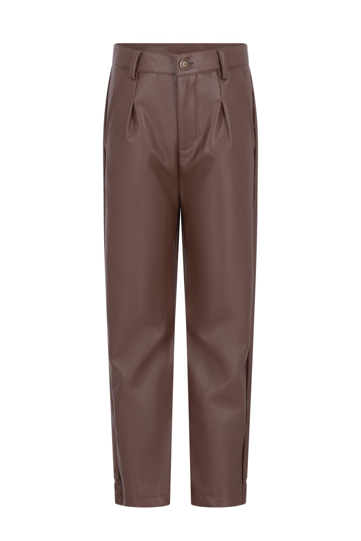 Feyza faux leather pants with elastic detail