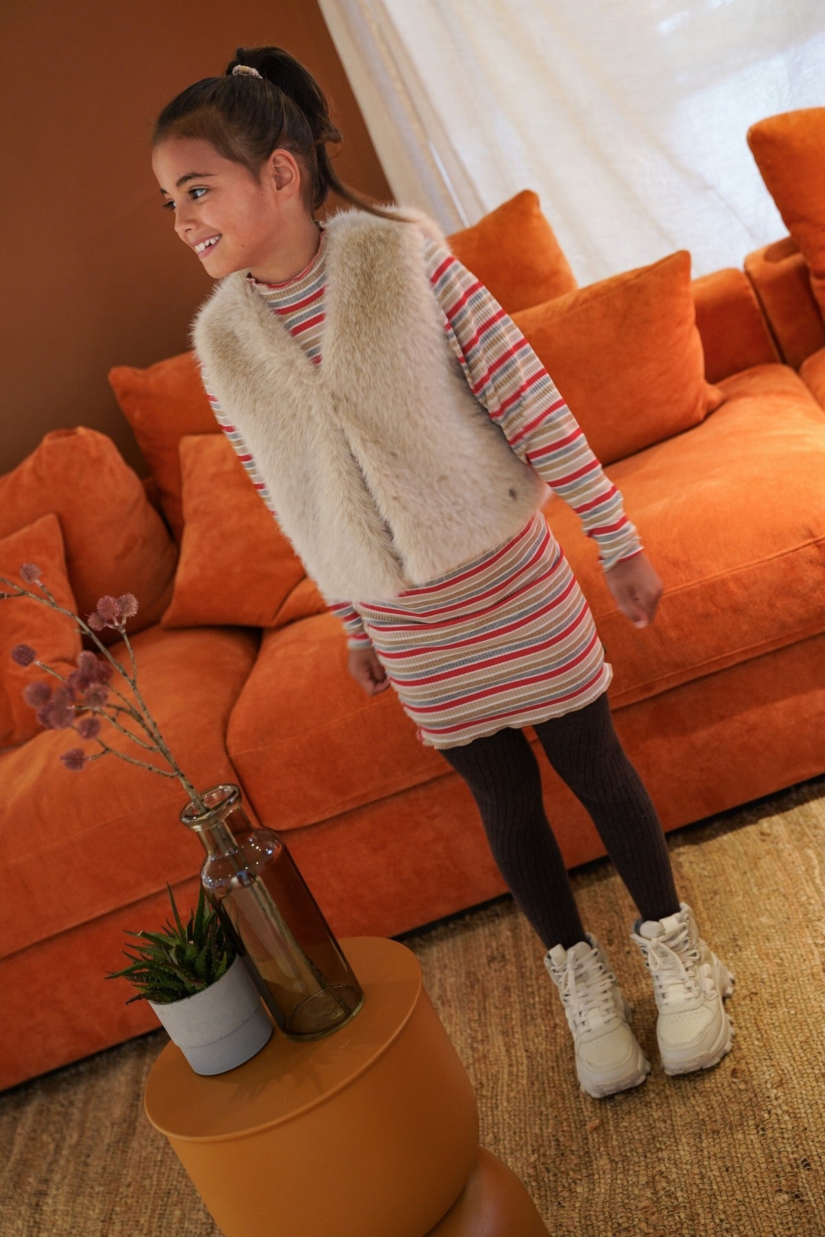 Meef striped rib straight dress