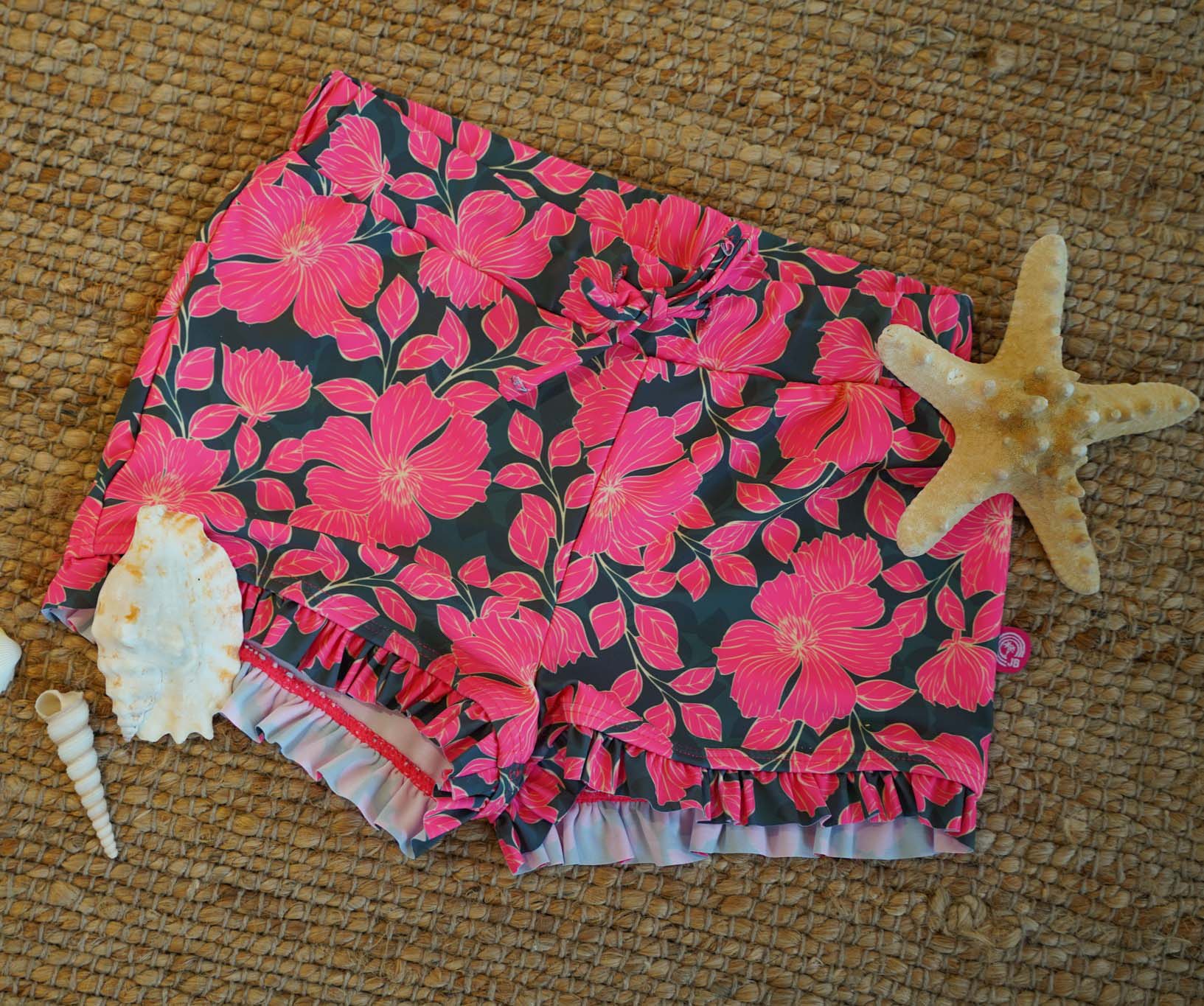 Just Beach girls holiday short with ruffle