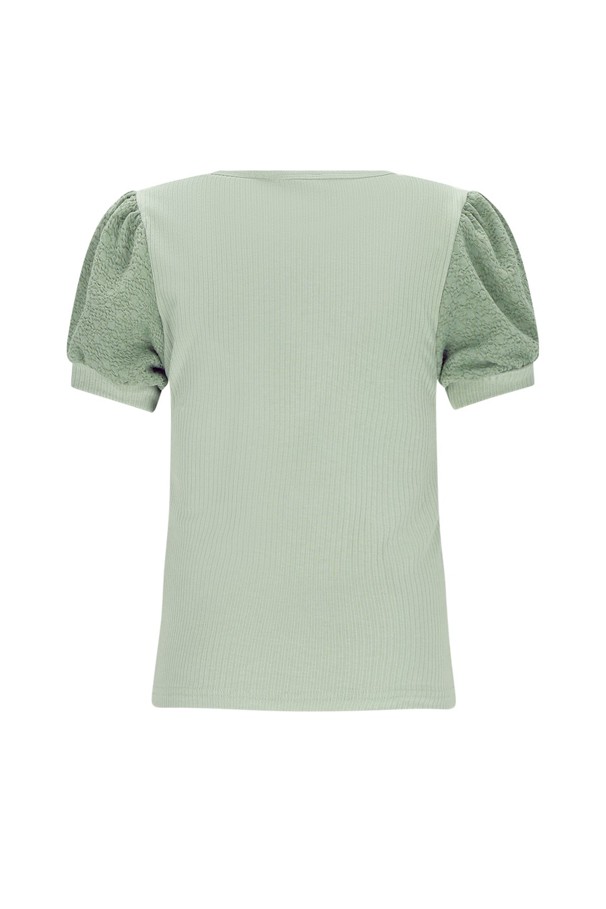 Kyoto Rib Jersey Top with puffed sleeves