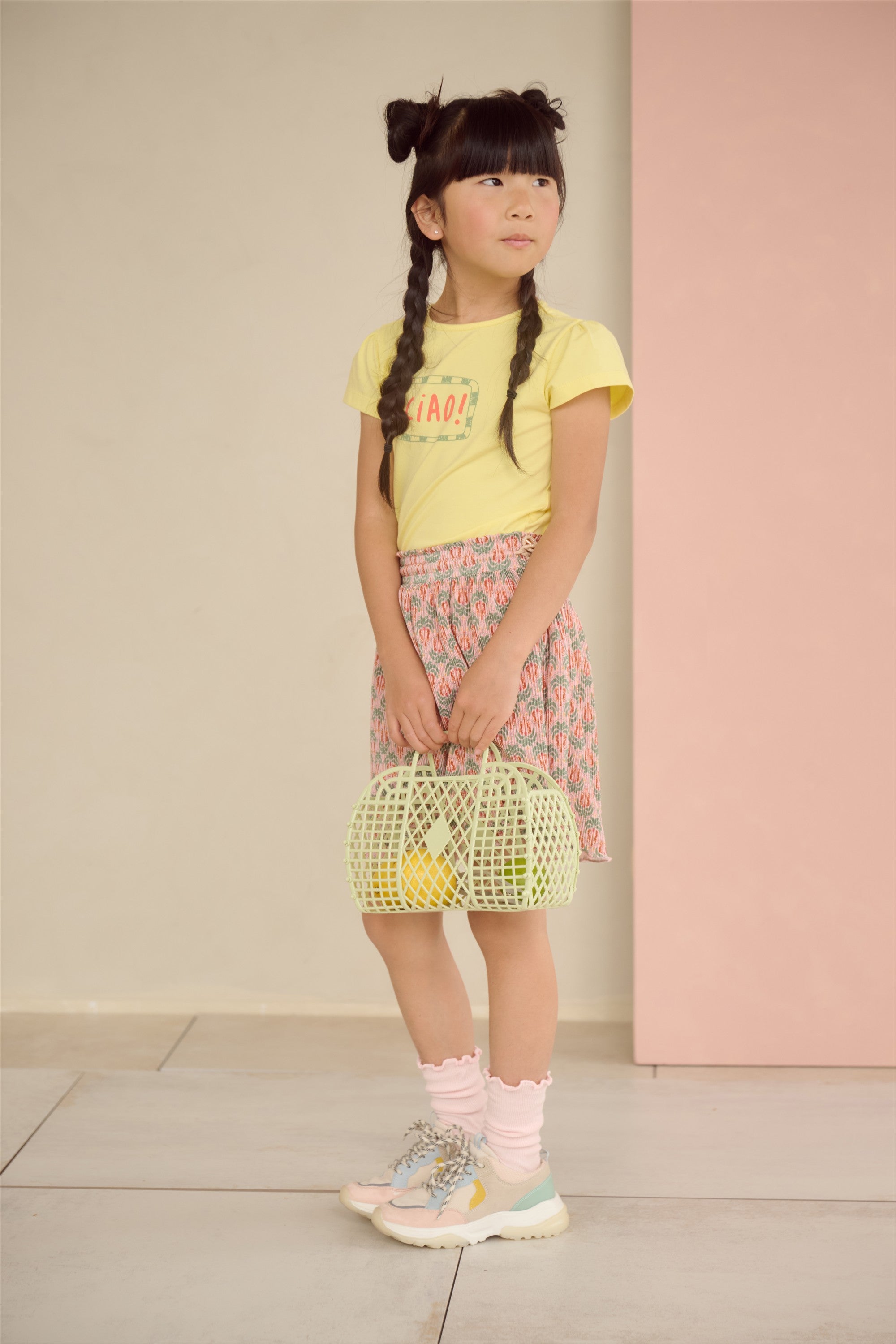 Norah Printed Plisse Skirt