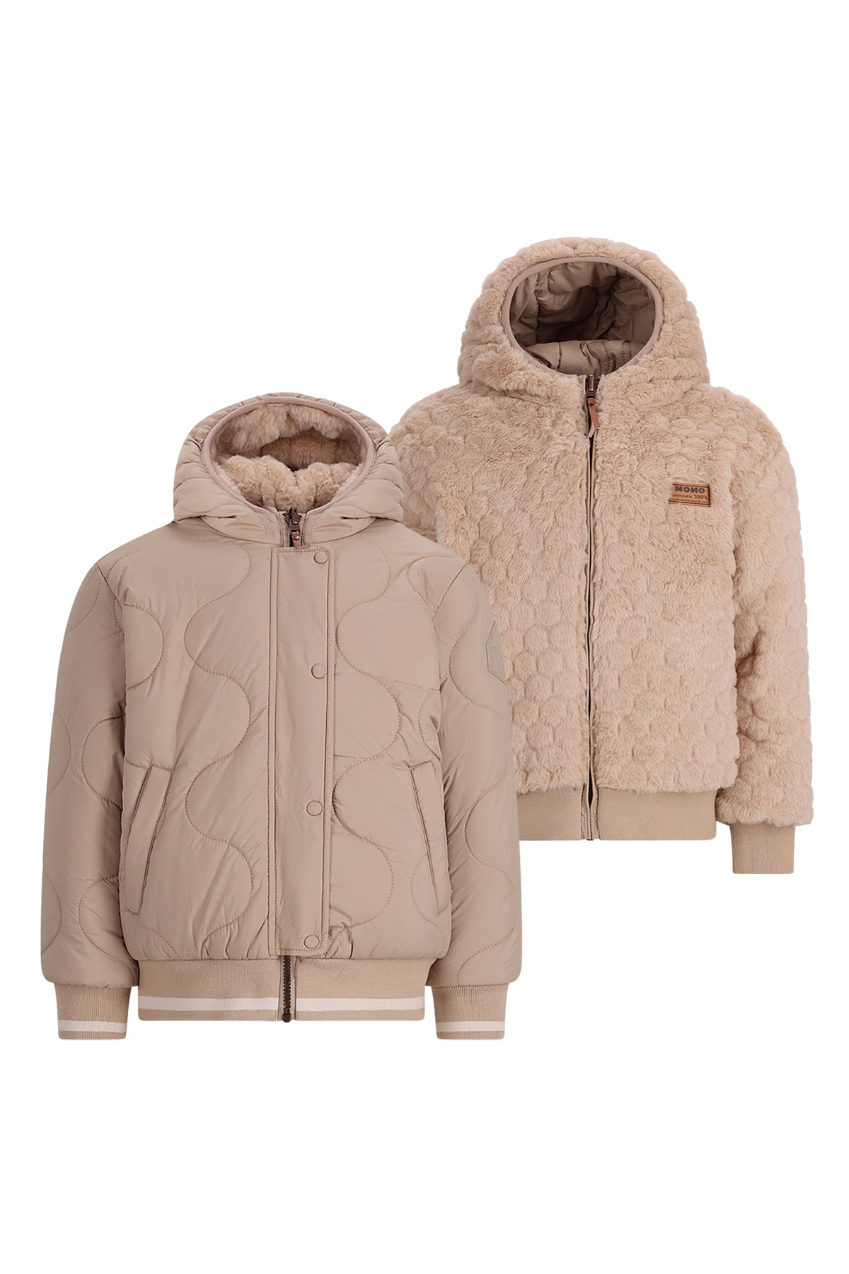 Bomby Reversible Girls Hooded Winter Bomberjacket