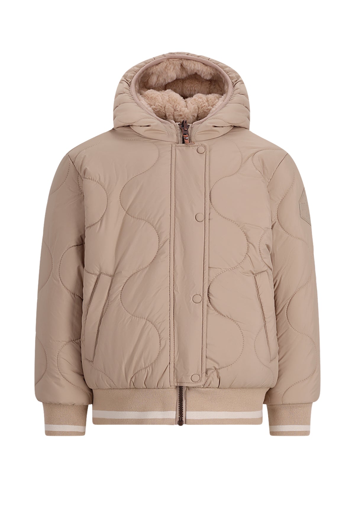 Bomby Reversible Girls Hooded Winter Bomberjacket