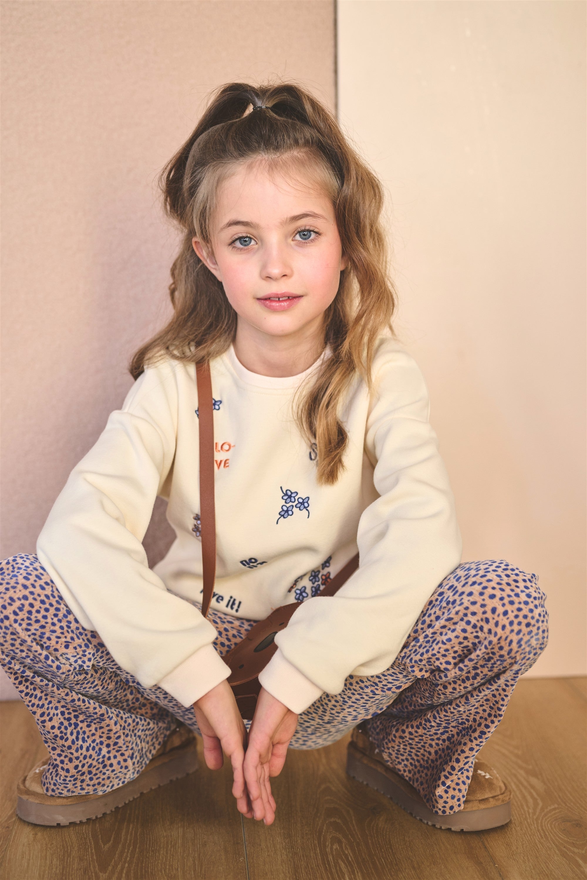 Konono soft furry sweater with embro
