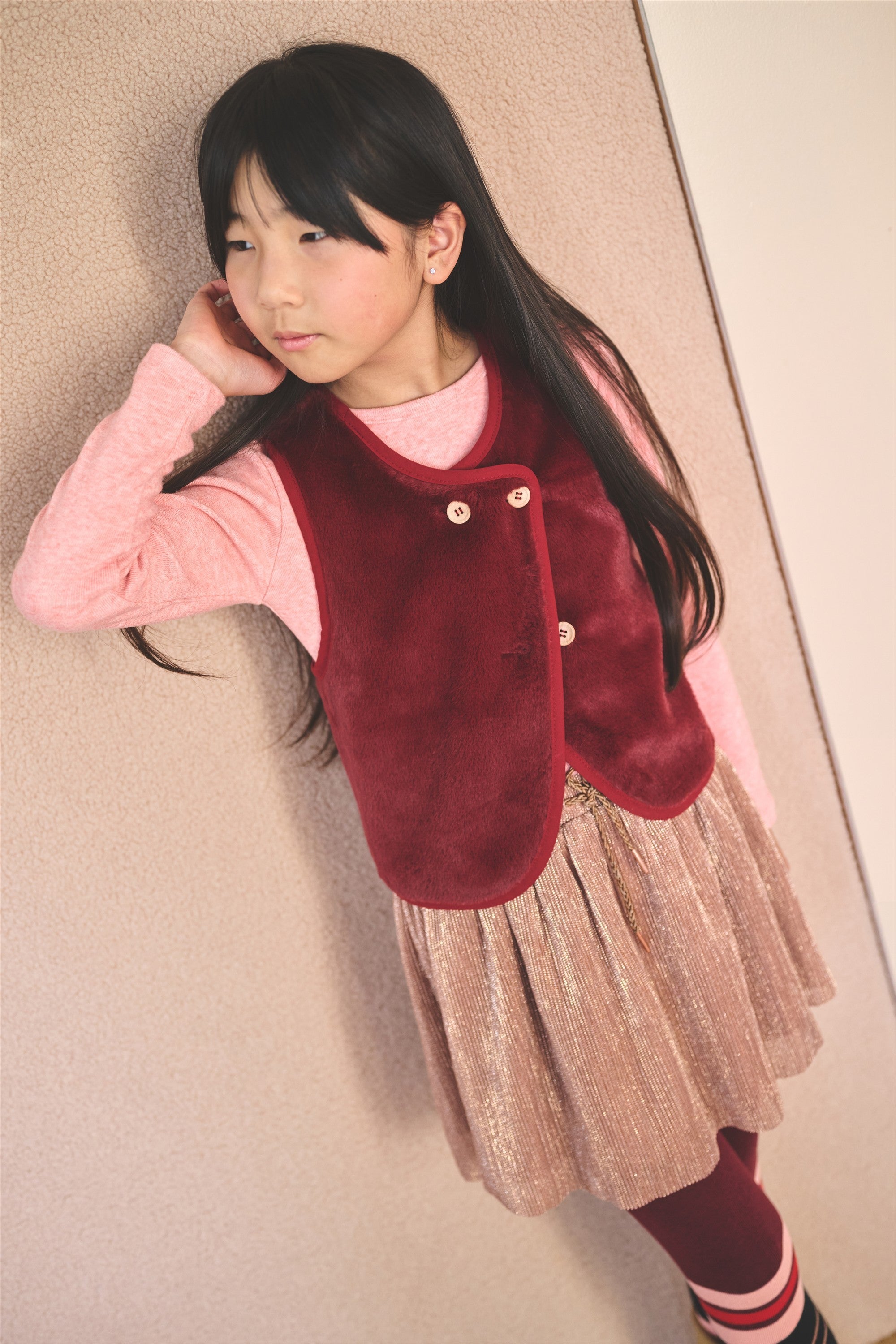 Nele Foil Plisse Skirt