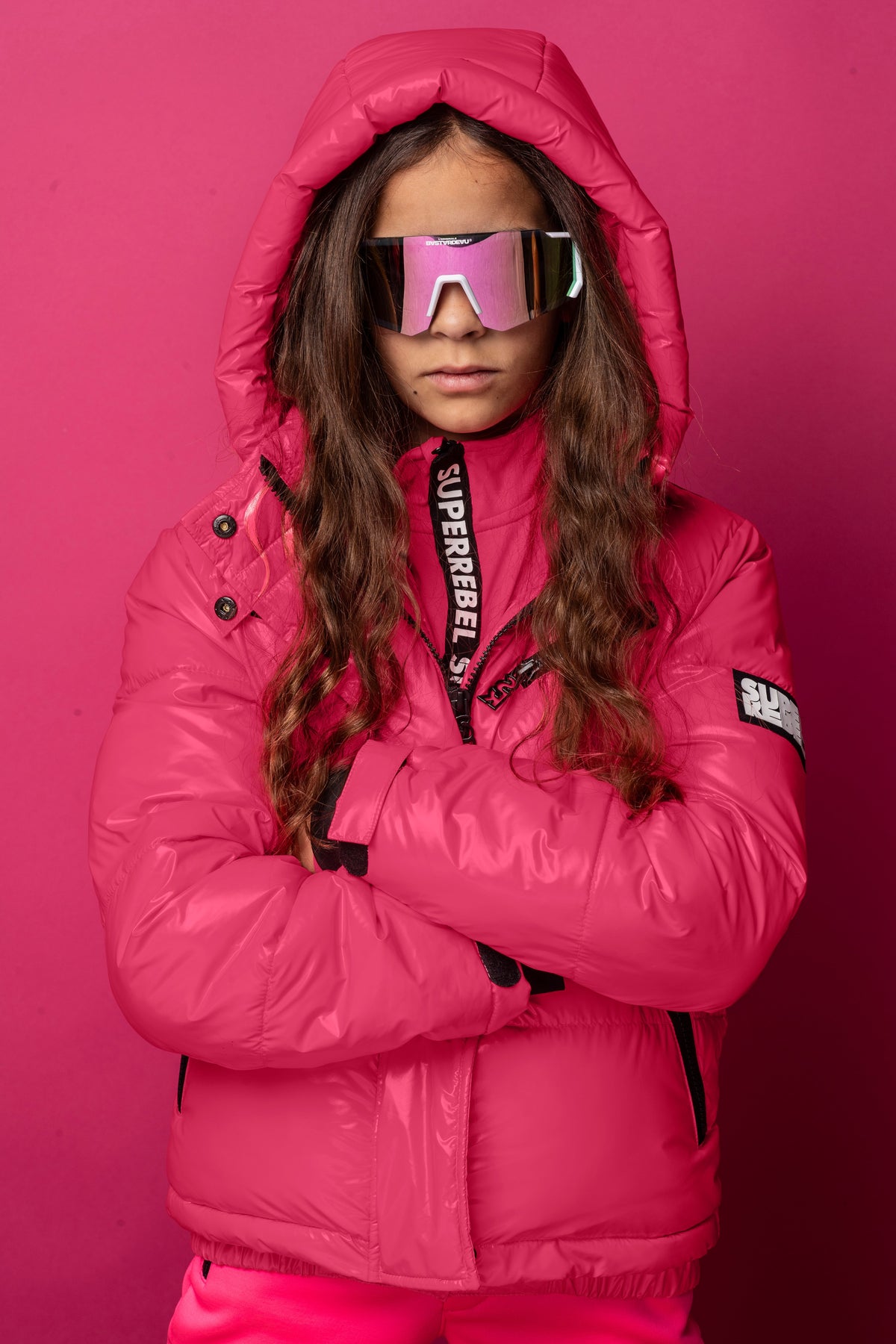 SPICY metallic hooded ski jacket
