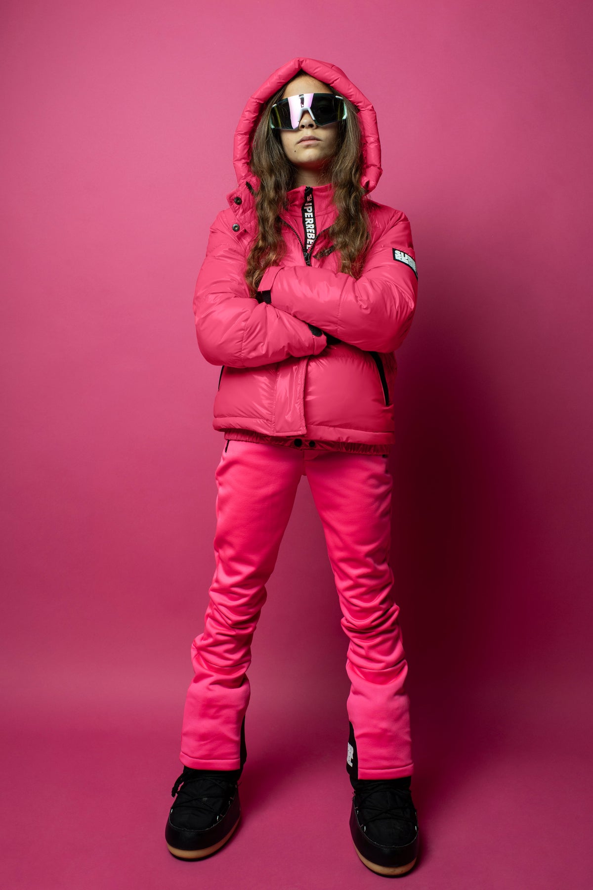 SPICY metallic hooded ski jacket