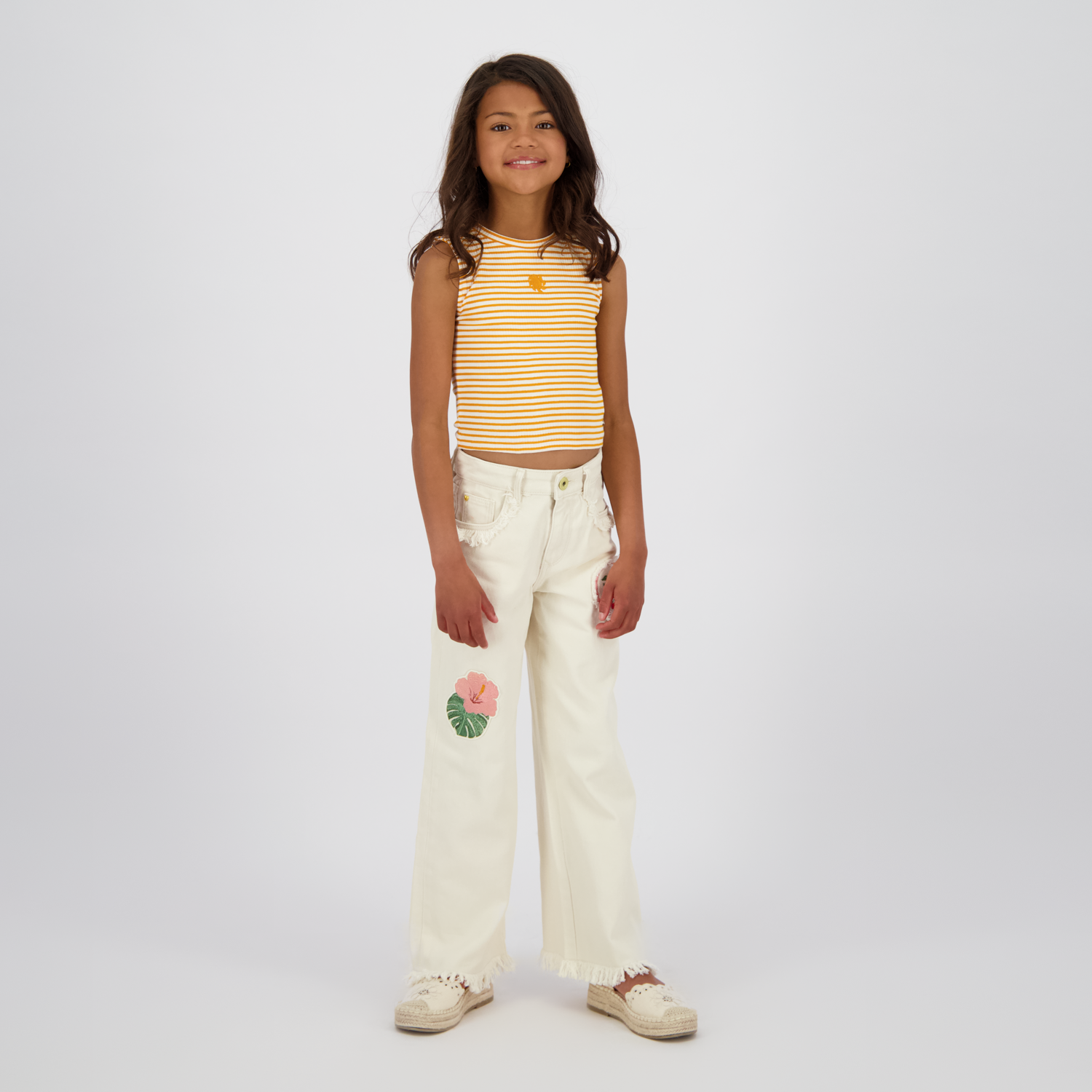 Icon-Crop stripe rib Top